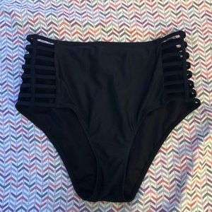 Black caged bikini bottoms
